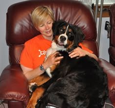 Jordan Reed with their Bernese Mountain Dog