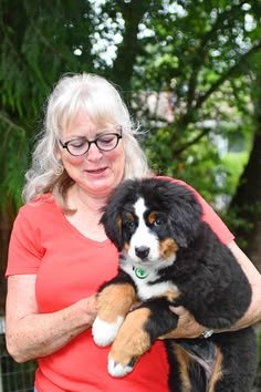 Daniel Roberts with their Bernese Mountain Dog