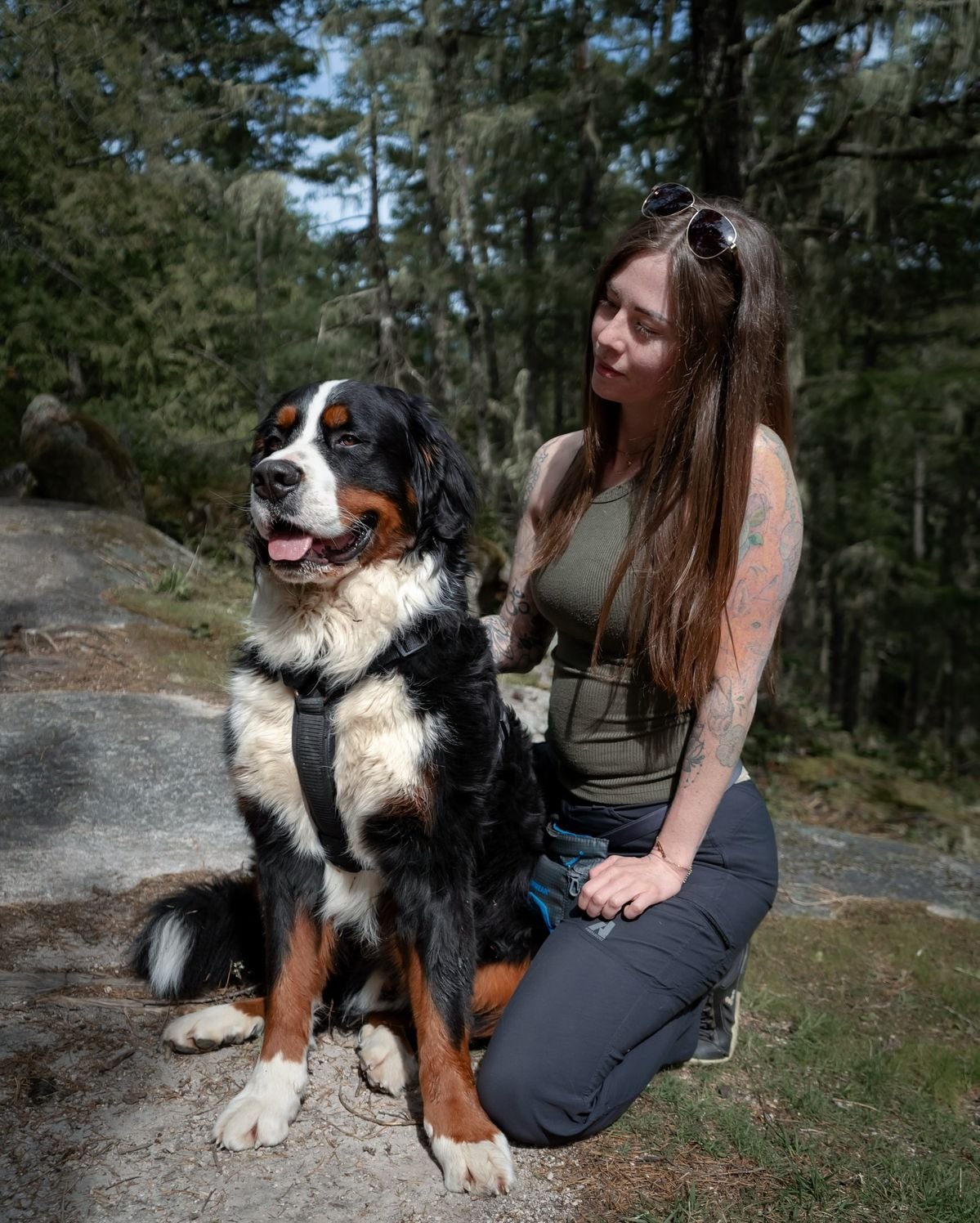 Jessica Wilson with their Bernese Mountain Dog